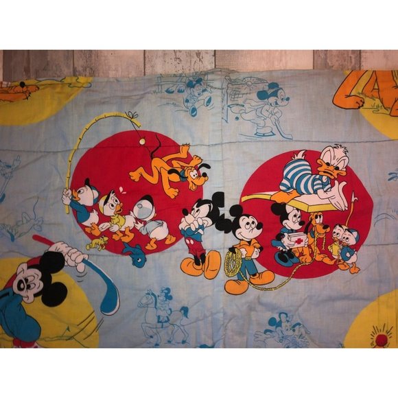 Vintage Disney Mickey Mouse Sleeping Bag ~ Golfing ~ Donald Duck Pluto Nephews - Picture 4 of 10